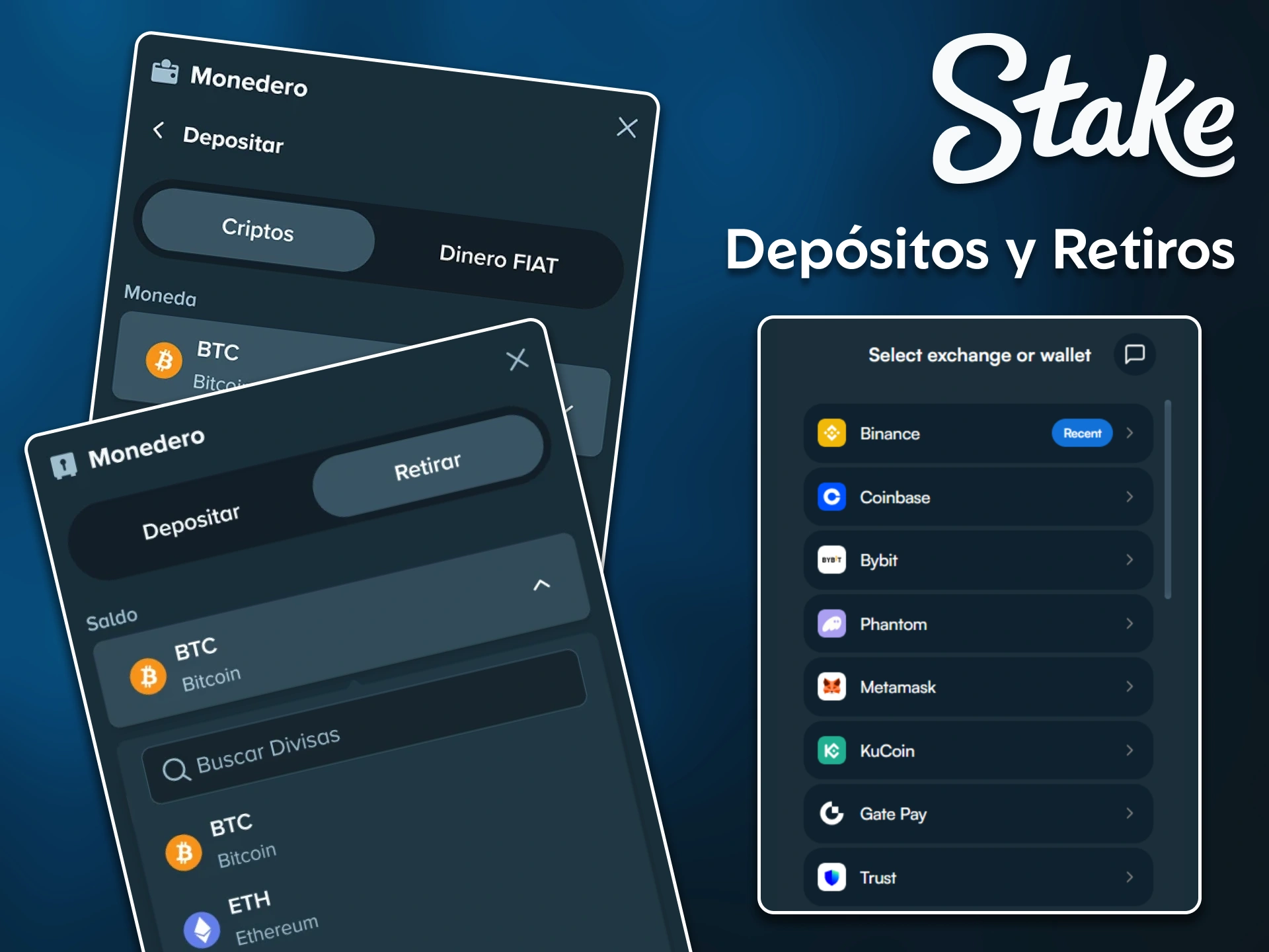 Realiza transacciones seguras con depósitos y retiros instantáneos en Stake Colombia.