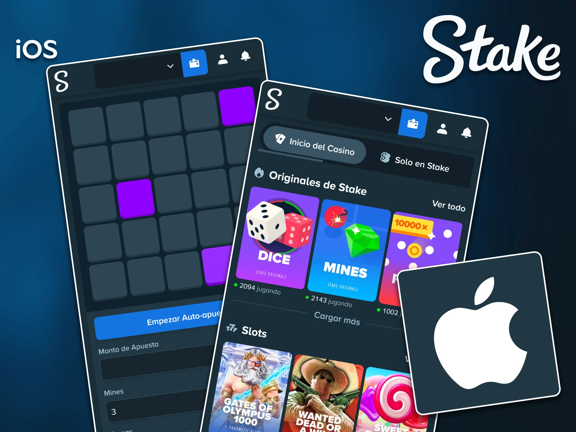 Accede a Stake directamente desde tu pantalla de inicio y juega a Mines en iOS.
